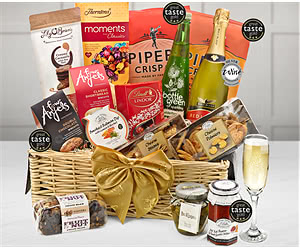Easter Large Treats & Snack Share Basket With Sparkling Wine